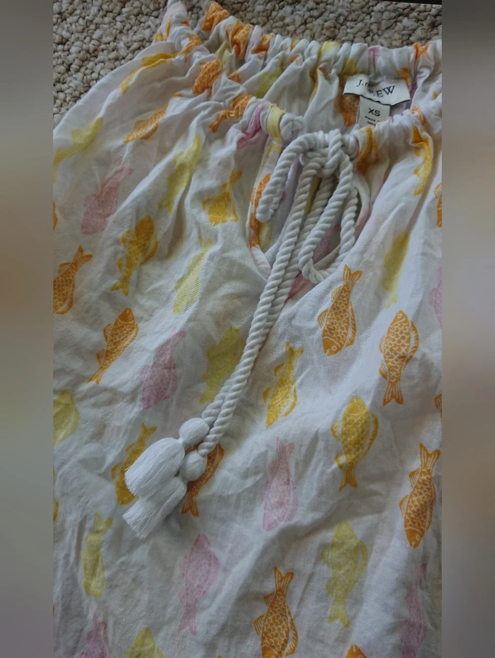 J. crew Lightweight Summer cover up Fish Print dress size XS